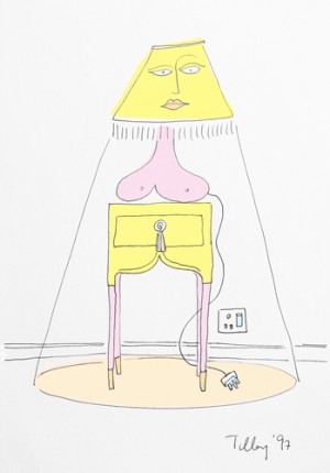 tilby_lamp woman drawing